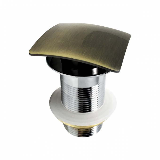 Aqua Solid Brass Square Gold Bronze Pop-up Drain - no overflow