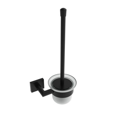 Crater Wall Mounted Toilet Brush, Matte Black, Volkano Series