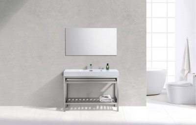 Cisco 48", Kube Chrome Modern Bathroom Vanity