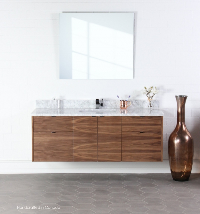 Austin 60", Teodor Modern Wall Mount American Black Walnut Vanity