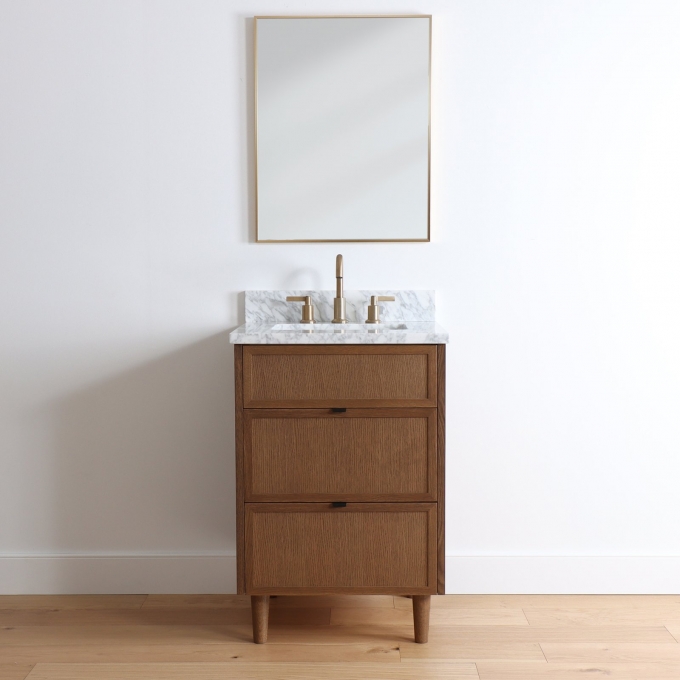 Cape Breton 24", Mid Century Oak Vanity w/ Blumotion