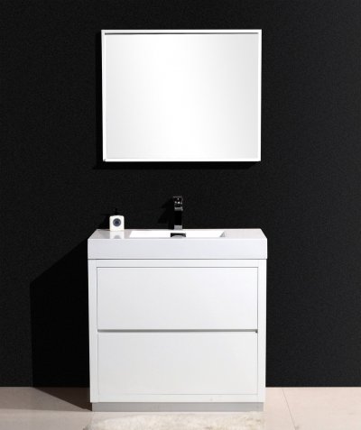 Bliss 30", Kubebath Modern Gloss White Vanity