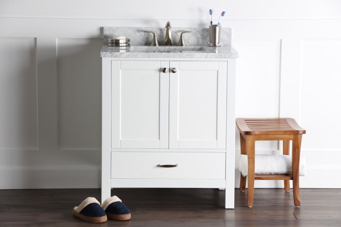 Abigail 30", Naos, Bright White Bathroom Vanity