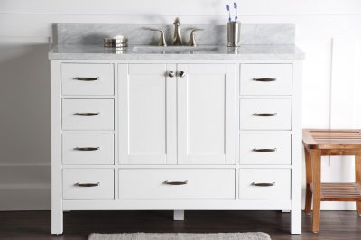 Abigail 48", Naos, Bright White Bathroom Vanity