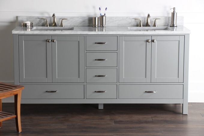 Abigail 72", Naos, Slate Grey Bathroom Vanity, Double Sink