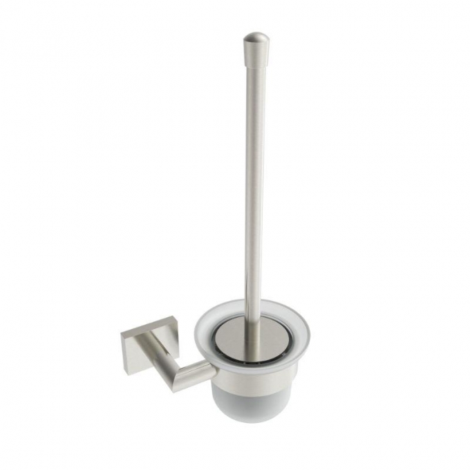 Crater Wall Mounted Toilet Brush, Brushed Nickel, Volkano Series