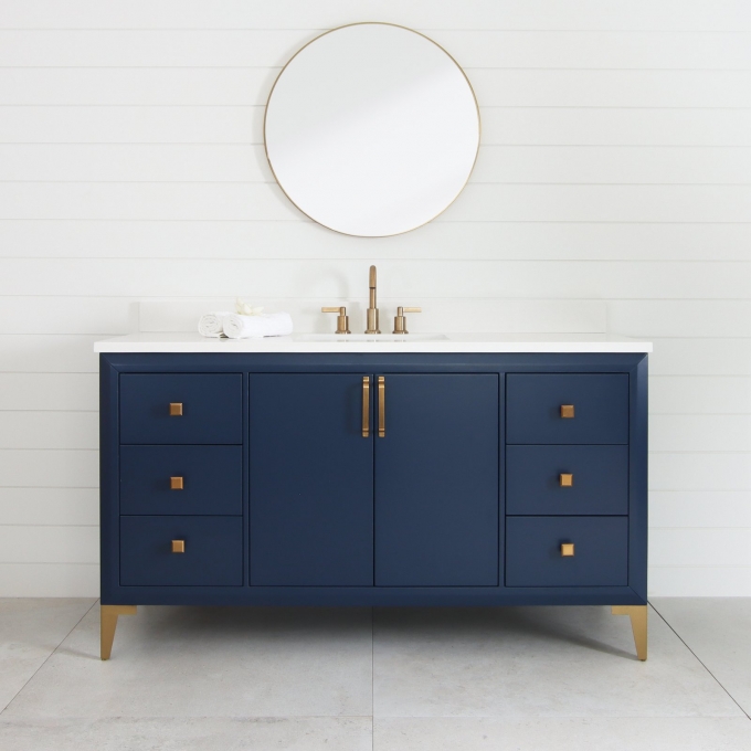 Hudson 60", Cobalt Blue Bathroom Vanity