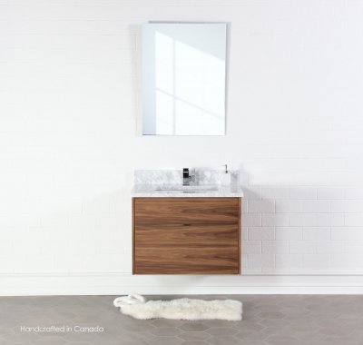 Austin 30", Teodor Modern Wall Mount American Black Walnut Vanity