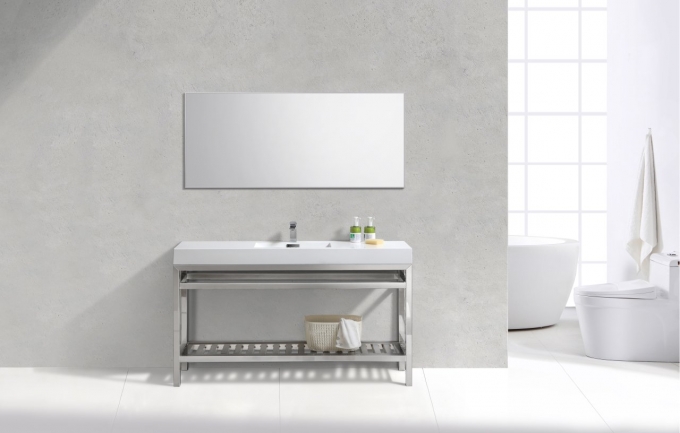 Cisco 60", Kube Chrome Modern Bathroom Vanity