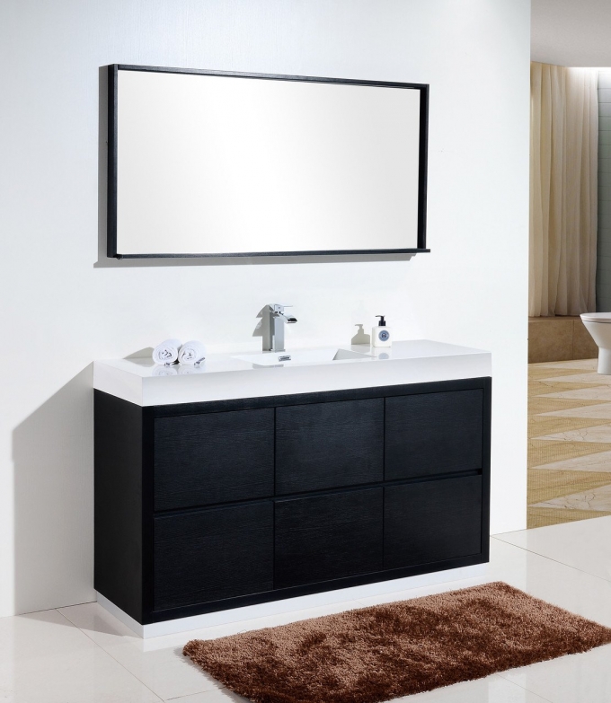 Bliss 60", Kubebath Modern Black Vanity