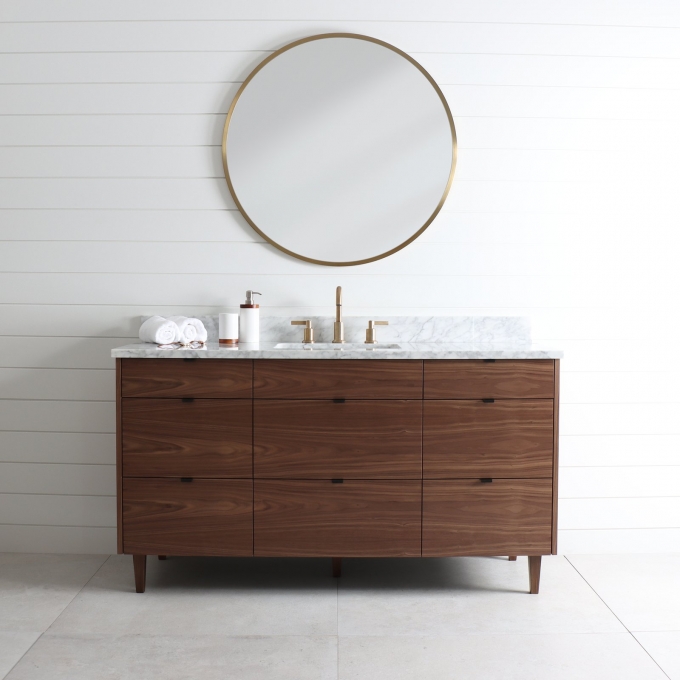 Asher 60", Teodor Modern American Black Walnut Vanity